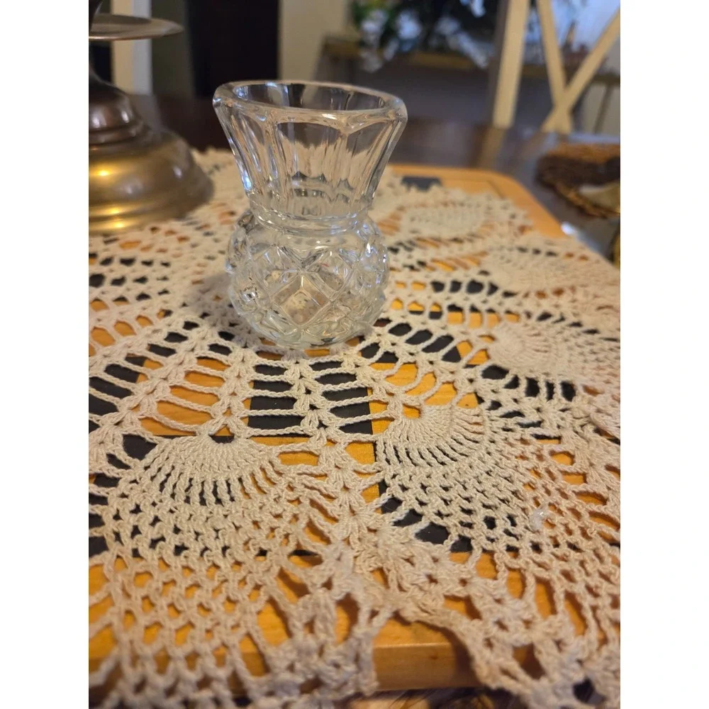 vintage pressed crystal glass toothpick holder